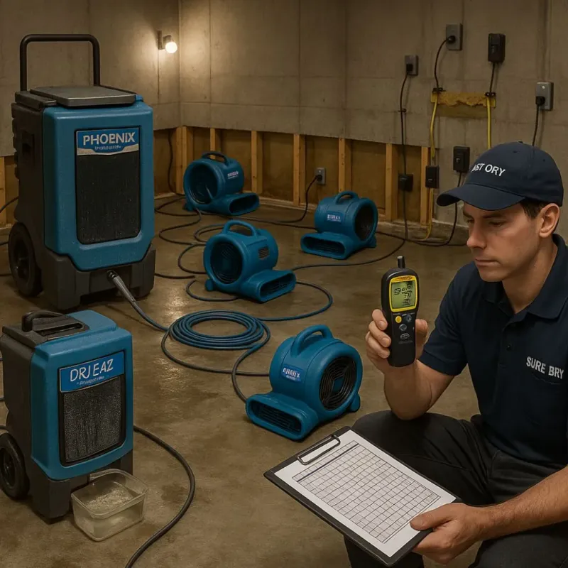 Structural Drying and Dehumidification process in Ajo, AZ